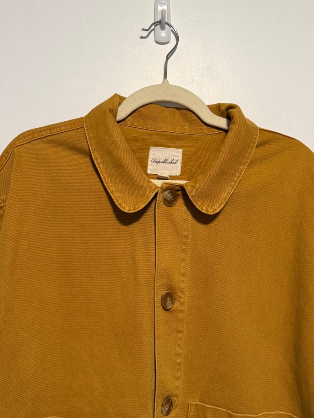 Antropologie Unpublished Chore Barn Coat Size Large Mustard - Picture 3 of 10